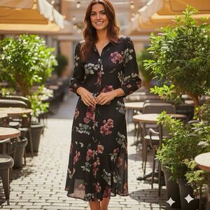 Pose Womens Dress Sz 10 Cottagecore Cottage Bohemian Whimsical Floral Autumn